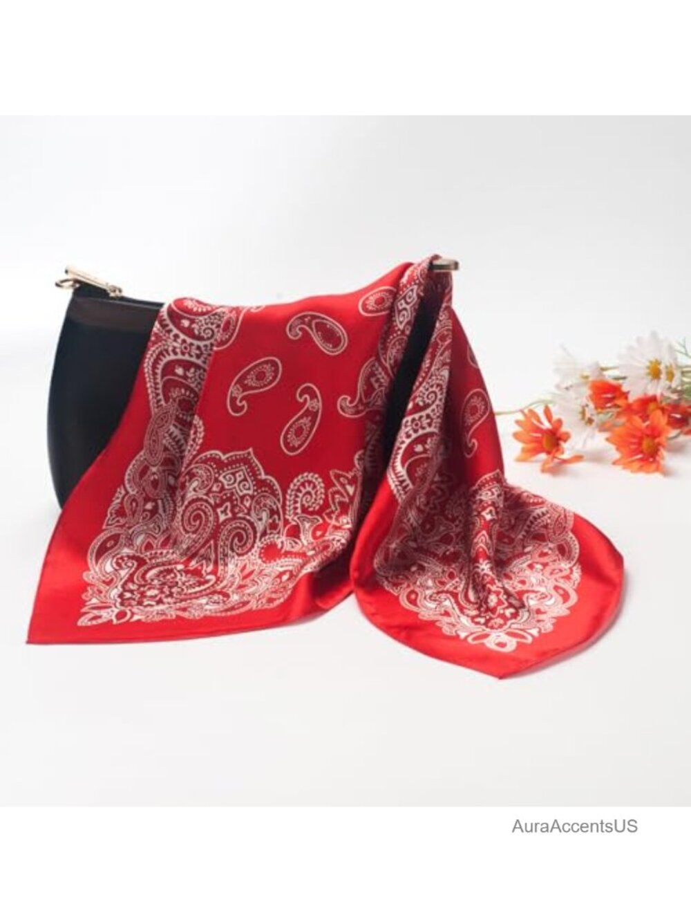 100% Mulberry Silk Lightweight Fashion Scarf 21x21 Neckerchief - Picture 5 of 6